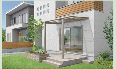 建物に打ち付けできないけど、テラスが設置したい