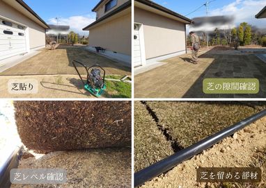 天然芝張り施工現場！