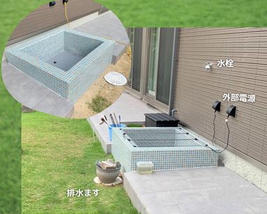 亀の水槽を造り付ける！