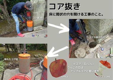 コア抜き工事！